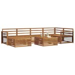 vidaXL Ensemble de canapés d'extérieur 7 Pièces Naturel