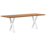 vidaXL Table à manger avec bord vivant 220x80x74 cm bois massif chêne