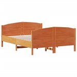 vidaXL Cadre de lit sans matelas cire marron 135x190cm bois pin massif