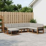 vidaXL Ensemble de canapés d'extérieur 8 Pièces Naturel et gris clair