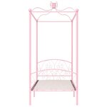 vidaXL Cadre de lit à baldaquin sans matelas rose métal 90x200 cm