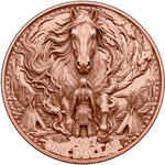 Monnaie GHOST HORSE 5 Oz Cuivre 1$ USA 2027 (PRÉCOMMANDE)