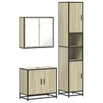 vidaXL Ensemble de meubles de salle de bain 3 Pièces chêne sonoma