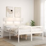 vidaXL Lit pour personne âgée sans matelas blanc 120x200cm bois massif