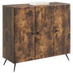 vidaXL Buffet Chêne fumé 89 x 34 5 x 80 cm Bois d'ingénierie