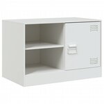vidaXL Meuble TV blanc 67x39x44 cm acier
