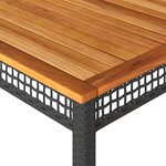 vidaXL Table de jardin noir 180x90x75 cm résine tressée et bois acacia