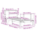 vidaXL Lit bibliothèque sans matelas 100x200 cm bois massif de pin