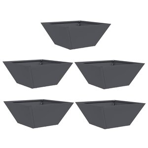 vidaXL Pot de jardin en forme de bol 5 Pièces Anthracite 35 x 35 x 15 cm