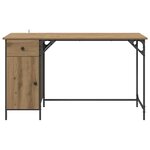 vidaXL Bureau d'ordinateur Chêne artisanal 131 x 48 x 75 cm