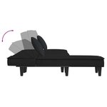 vidaXL Canapé-lit en forme de L noir 255x140x70 cm velours