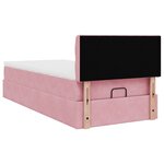 vidaXL Cadre de lit ottoman avec matelas rose 100x200 cm velours