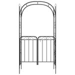 vidaXL Arche de jardin avec portail noir 108x45x235 cm acier