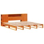 vidaXL Lit bibliothèque sans matelas cire marron 200x200cm bois massif