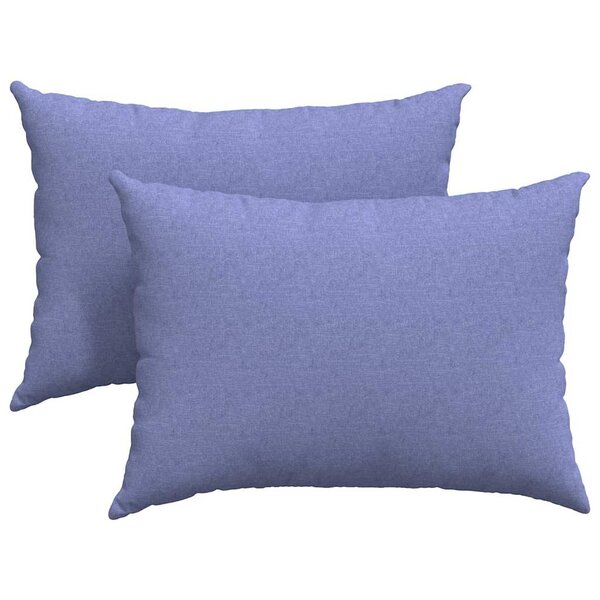 vidaXL Coussins de canapé 2 pc tissu Bleu denim 70 x 50 cm
