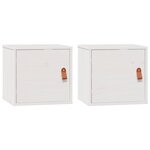 vidaXL Armoires murales 2 Pièces Blanc 31 5x30x30 cm Bois de pin massif