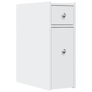 vidaXL Armoire de salle de bain étroite avec roulettes blanc