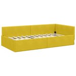 vidaXL Cadre de lit d'angle Jaune 90 cm x 200 cm tissu