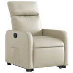 vidaXL Fauteuil inclinable électrique crème similicuir
