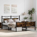 vidaXL Cadre de lit sans matelas chêne fumé 140x200 cm bois ingénierie