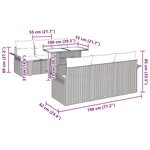 vidaXL Ensemble de canapé de jardin avec coussin 7 Pièces Gris Poly rotin