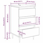 vidaXL Buffet avec tiroir Chêne noir 35 x 40 x 70 cm Bois d'ingénierie