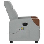 vidaXL Fauteuil de massage inclinable électrique gris clair tissu