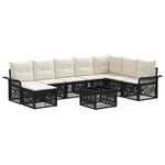 vidaXL Ensemble de canapé de jardin 9 Pièces Noir polyrotin