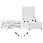 vidaXL Salon de jardin 5 Pièces avec coussins blanc bois massif de pin