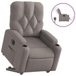 vidaXL Fauteuil inclinable électrique taupe tissu