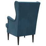 vidaXL Fauteuil Bleu Velours