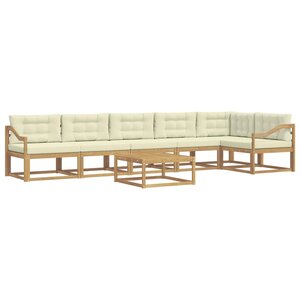 vidaXL Ensemble de canapés d'extérieur 7 pc Blanc et crème Polyester