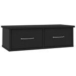 vidaXL Étagère murale avec tiroirs noir 60x26x18 5cm Bois d'ingénierie