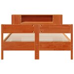 vidaXL Lit bibliothèque sans matelas cire marron 140x200 cm pin massif