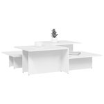 vidaXL Tables basses 2 Pièces blanc bois d'ingénierie