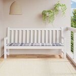 vidaXL Coussin de banc de jardin motif à carreaux gris 200x50x4 cm
