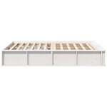 vidaXL Cadre de lit avec stockage Blanc 135 x 190 cm bois