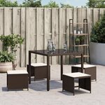 vidaXL Tabourets de jardin avec coussins 4Pièces marron 40x40x35 cm rotin