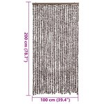 vidaXL Rideau anti-mouches marron et blanc 100x200 cm chenille
