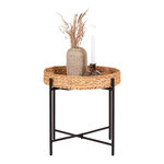 Table d'appoint en métal et jacinthe d'eau 50 x 48 5 cm
