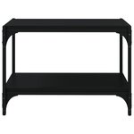 vidaXL Meuble TV Noir 60x33x41 cm Bois d'ingénierie et acier