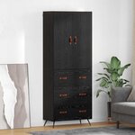 vidaXL Haut Armoire Chêne noir 69 5 x 34 x 180 cm Bois d'ingénierie