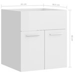 vidaXL Armoire d'évier lavabo intégré blanc brillant bois d'ingénierie