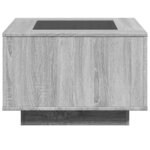 vidaXL Table basse avec LED sonoma gris 60x60x40 cm bois d'ingénierie