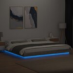 vidaXL Cadre de lit et lumières LED sans matelas sonoma gris 200x200cm