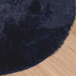 vidaXL Tapis shaggy à poils longs NAVARRA bleu marine 100x100 cm