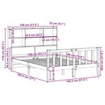 vidaXL Lit bibliothèque sans matelas cire marron 140x190 cm pin massif