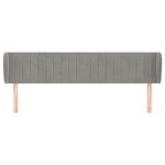 vidaXL Tête de lit avec oreilles Gris clair 163x23x78/88 cm Velours