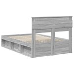 vidaXL Cadre de lit avec matelas Gris Sonoma 135 x 190 cm Pin massif