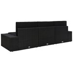 vidaXL Canapé sectionnel 3 places Résine tressée Noir